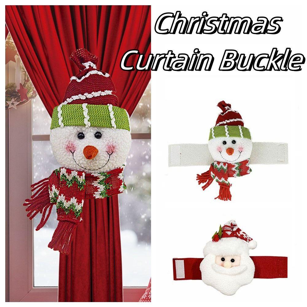 Santa Claus Christmas Curtain Buckle Snowman Plush Christmas Decoration Christmas Tree Ornament Durable Curtain Strap Bedroom