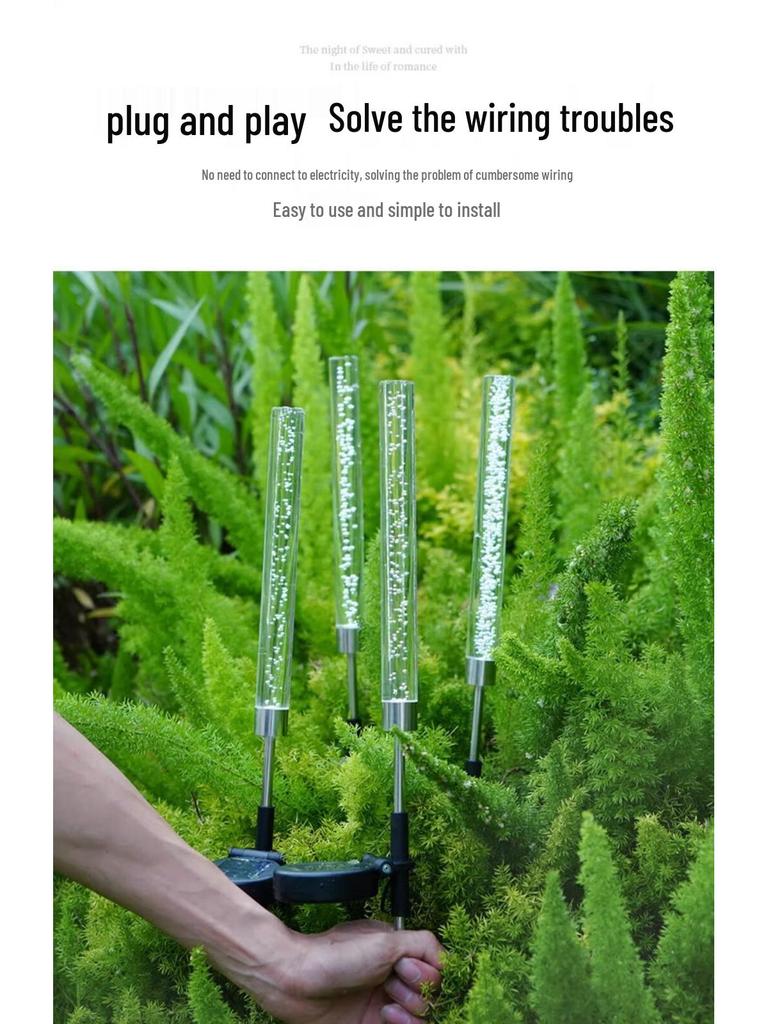European-Style Outdoor Solar Bubble Crystal Stake Light - Waterproof, Colorful, Night Atmosphere Garden Lighting