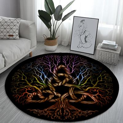 Acasă Covoare rotunde de copac viking negru psihedelic Covoare canapea Acasă Sufragerie Dormitor Baie Covoare imprimeu Decorează Covoare Covoare