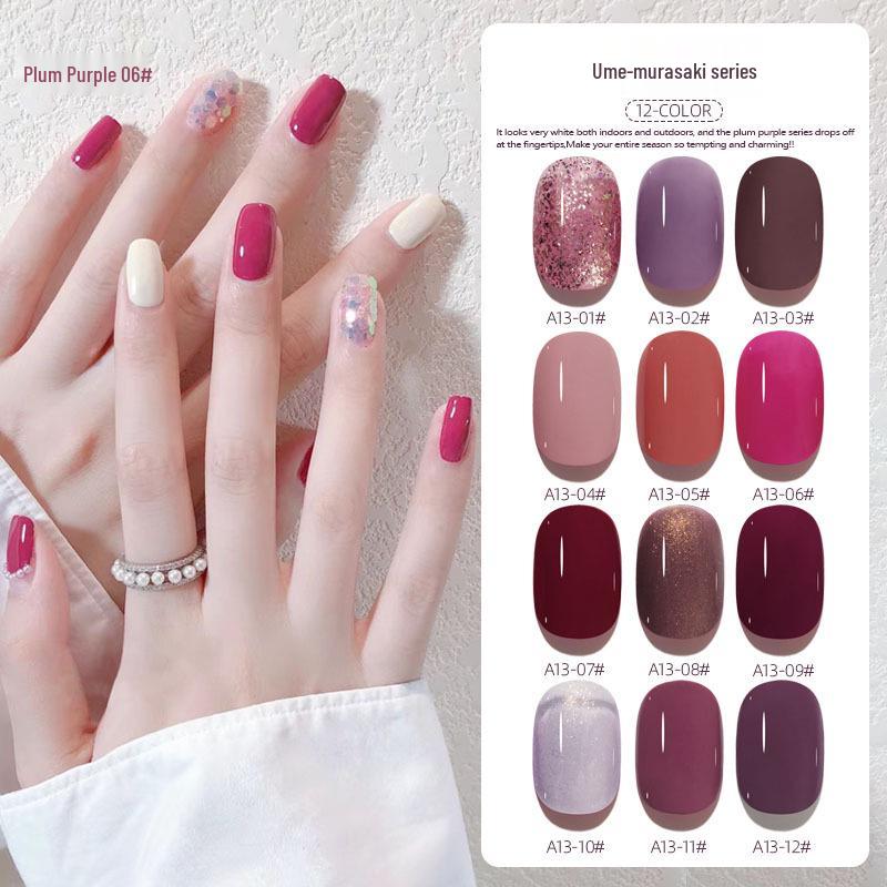 2024 Trendy Glitter Nail Gel Polish Set In Grape and Plum Purple for Salons