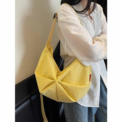 Korean Bow Bag 2026 Summer Popular Large Capacity Commuter Versatile Shoulder Bag Simple Casual Messenger Bag