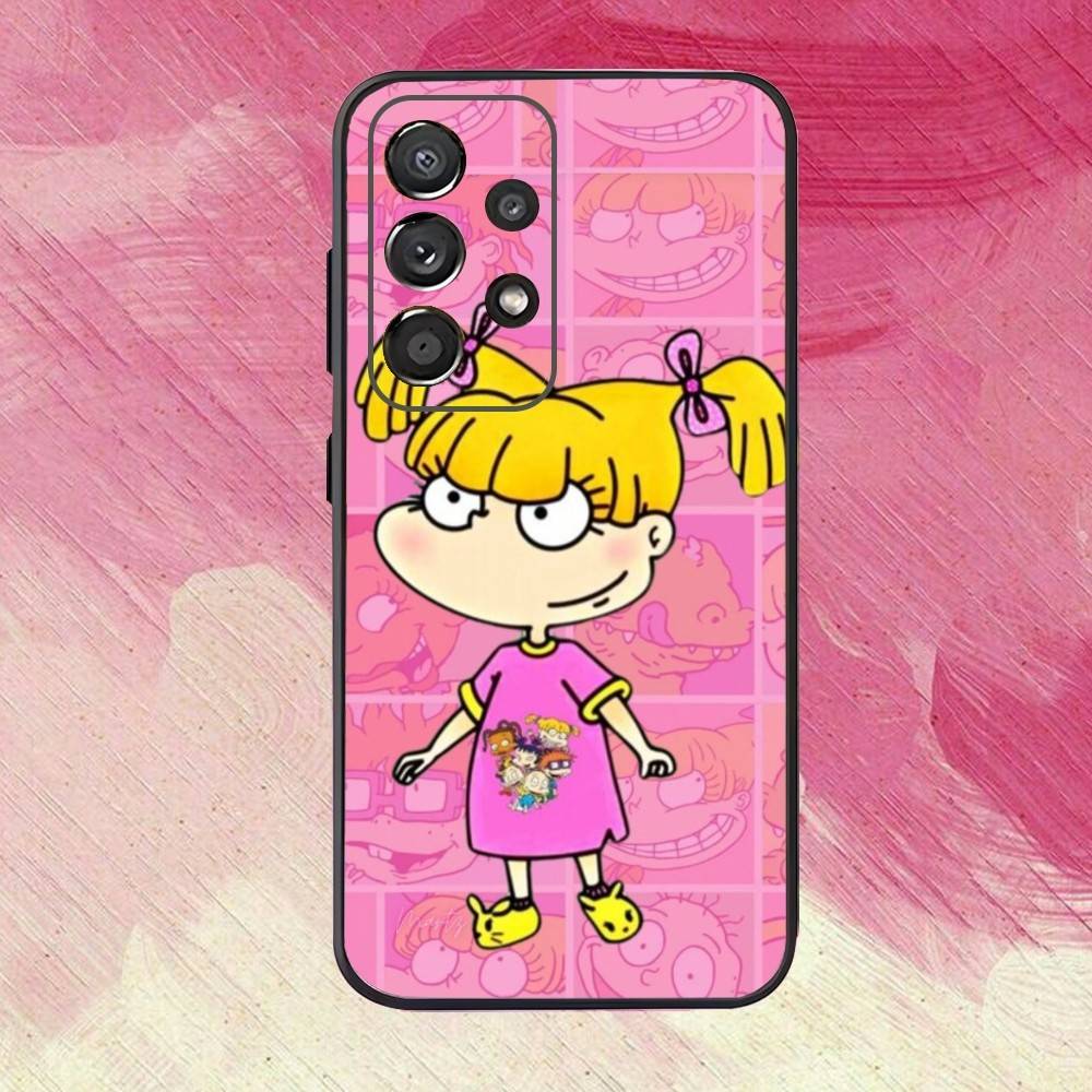 R-Rugrat Chuckie12 A-Angelica Phone Case For Samsung S25,S24,S21,S22,S23,S30,Ultra,S20,Plus,Fe,Lite,Note,10,9,5G Black Cover