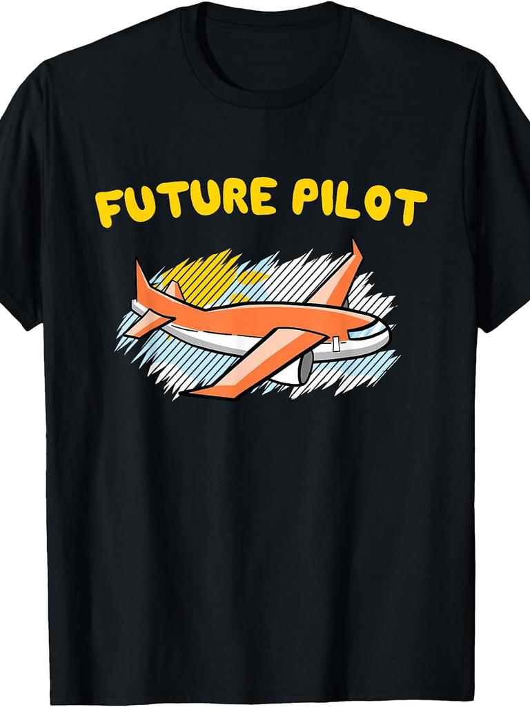 Unisex T-shirt Future Pilot - Airplane Pilot T-Shirt for Men'S Oversized Fashion T-Shirt, Plus Size