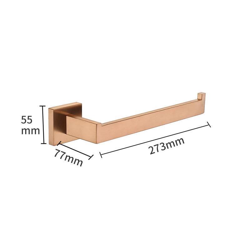 Brushed Rose Gold 304 Stainless Steel Bathroom Set: Towel Rack, Towel Ring, Paper Towel Holder, Hook.