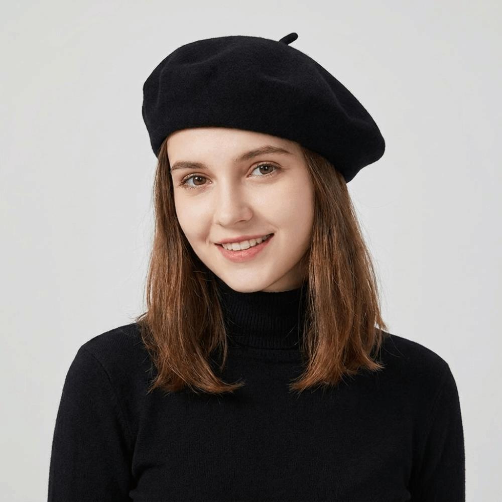 Soft Beret Hat Knitted Beanie Cap Streetwear Wool Painter Hat Daily Outfit