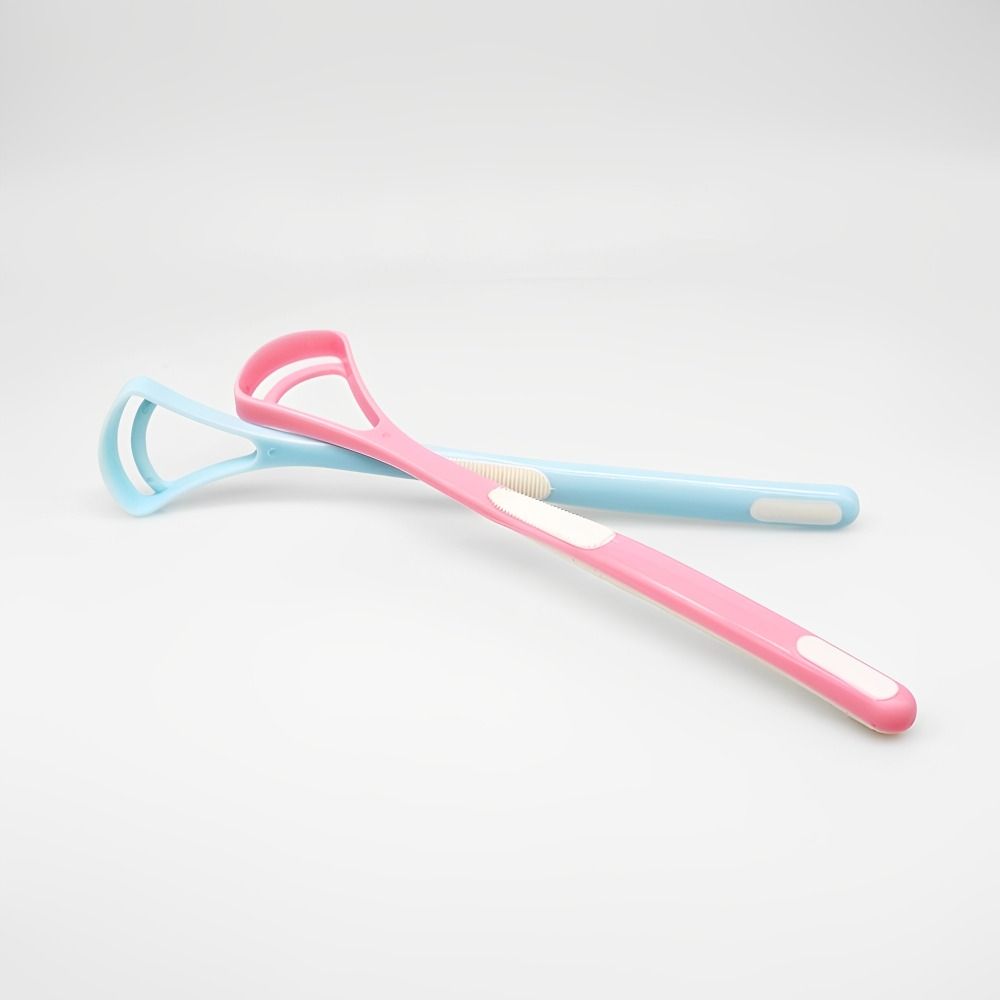 2PCS Brush Tongue Cleaner Gentle Oral Cleaning Tool Tongue Cleaning Brush  for Bacteria Removal