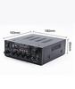 Compact Bluetooth Power Amplifier, 110V, 60W Stereo Amplifier, Black, with USB Input, Multi-EQ Remote Control, and Bluetooth 4.0 for Karaoke.