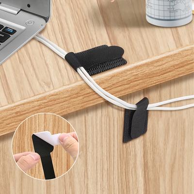 60pcs Cable Ties Adjustable Wire Management Protector Desk Wire Winder Adhesive Cord Rope Holders Easy To Use
