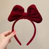 Velvet Big Bow Red Headband Ladies Elegant Temperament High Cranial Headband Girls Cute Headband