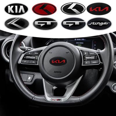 1pcs Car Steering Wheel Logo Emblem Cover Sticker For KN K2 K3 K5 K7 K9 Picanto Stinger Forte Sorento Sportage Rio Soul Ceed