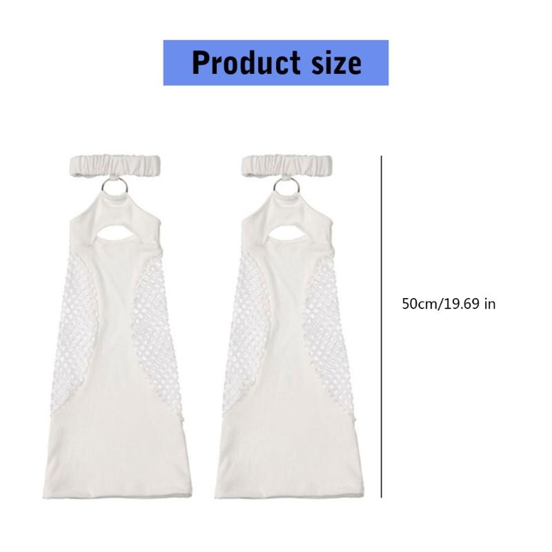 Women Harajuku Suspender Flared Leg Warmer Aesthetic Punk Garters Stockings Hollow Out Fishnet Leg Cover Streetwear