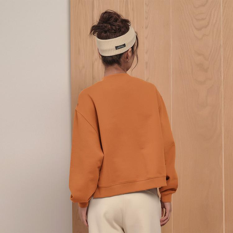 Reebok FW23 Logo Print Drop Shoulder Comfortable Pullover Crewneck Sweatshirt Women sweatshirt Caramel 23FRC306WGBH