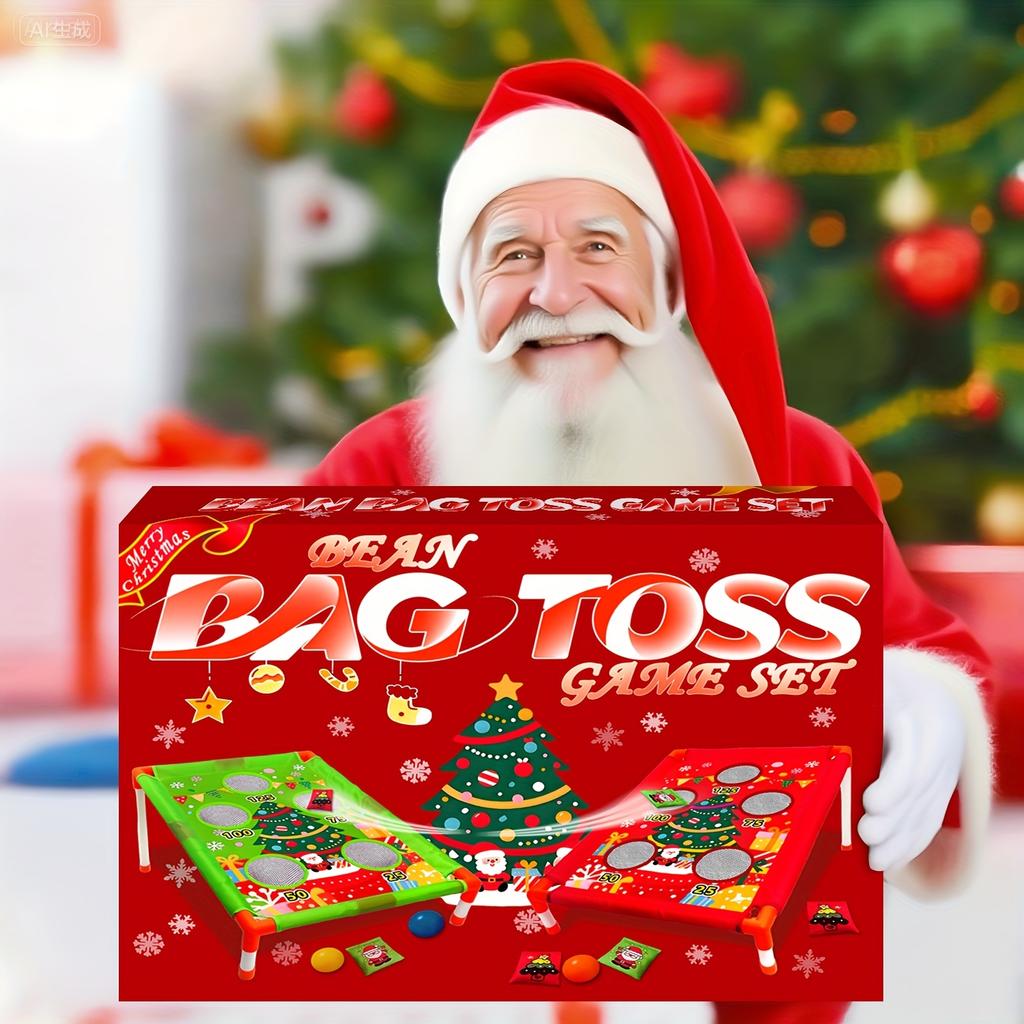 Weihnachten Sitzsäcke Werfen Karnevalsspiele Cornhole Outdoor-Spielzeug für Kinder Hinterhofspiel Sport Rasen-Hofspiele Weihnachtsgeburtstagsgeschenk
