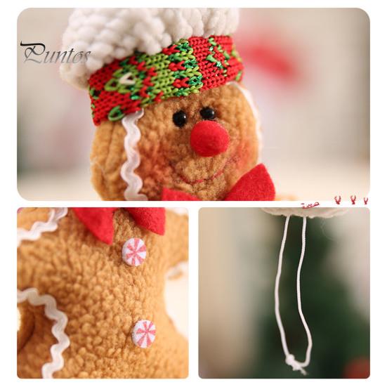 Cute Christmas Party Favors Gingerbread Man Pendant, Non-woven Fabric Hanging Ornament with Lanyard Holiday Gift for Tree Decoration, Festive