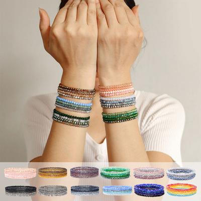 Multipurpose Strand Crystals Bracelets Versatile and Colorful Jewelry Accessory for Trendy Women Ladies Wardrobe