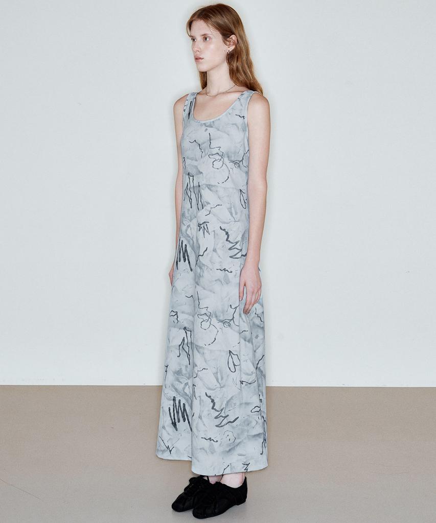 Ssikeoseun Drawing Sleeveless Dress_Grey