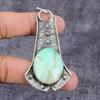 Natural Chrysoprase Gemstone Handmade 925 Sterling Silver Pendant 3.42" ET-1599