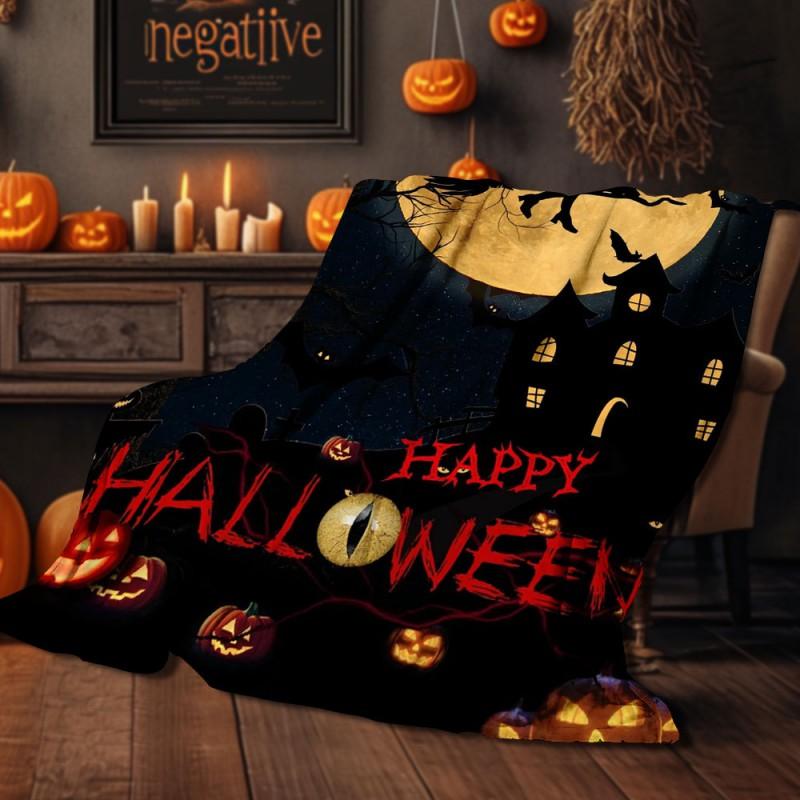 Halloween Print Flannel Blanket Soft Cozy Throw Bed Sofa Plush Fleece 70x100 To 150x200cm
