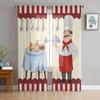Kitchen Utensils Plaid Tulle Curtains For Living Room Chiffon Voile Sheer Window Curtain For Bedroom
