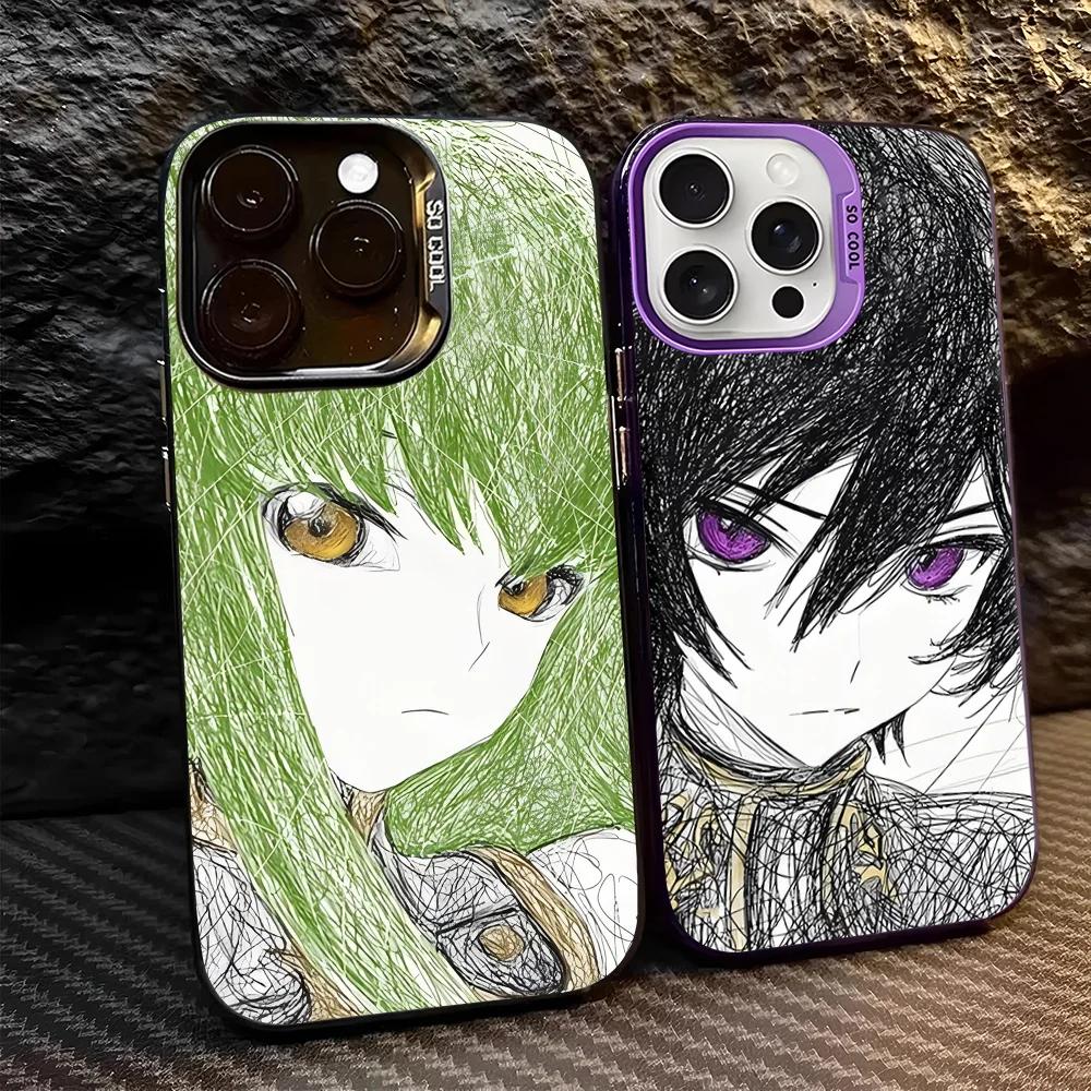 Green-haired Girl Code Geass Frosted Case for iPhone 17 Air 16 E 15 14 Plus 13 12 Mini 11 Pro Max Acrylic Sheet Silicone Cover
