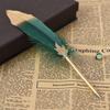 Quill Pen Durable Elegant Smooth Ink Flow Comfortable Writing Feather Ballpoint Pen for Home Office School