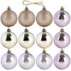 Rose gold shatterproof Christmas tree baubles 5 cm 12 pcs.