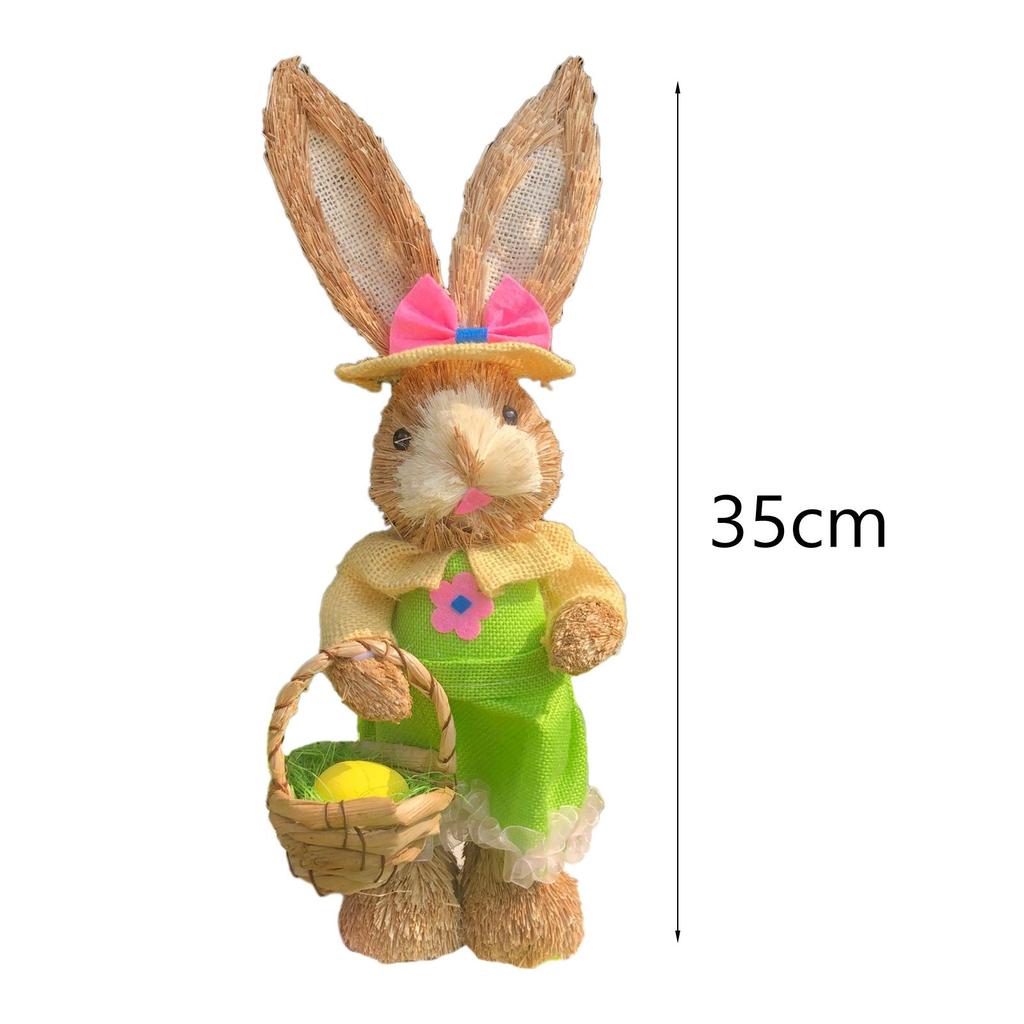 Easter Bunny Figurine Easter Gift Cute Ornament for Yard Cabinet Living Room