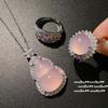 Madagascar Chalcedony Gourd Pendant Necklace, New Chinese Style, Sunflower Pink Purple Chalcedony Ring, Combination