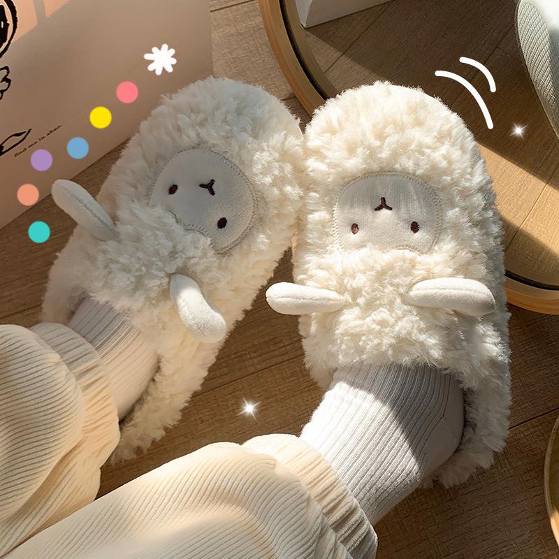 2025 New Cute Fluffy Cotton Slippers: Indoor/Outdoor for Women & Men - Autumn/Winter