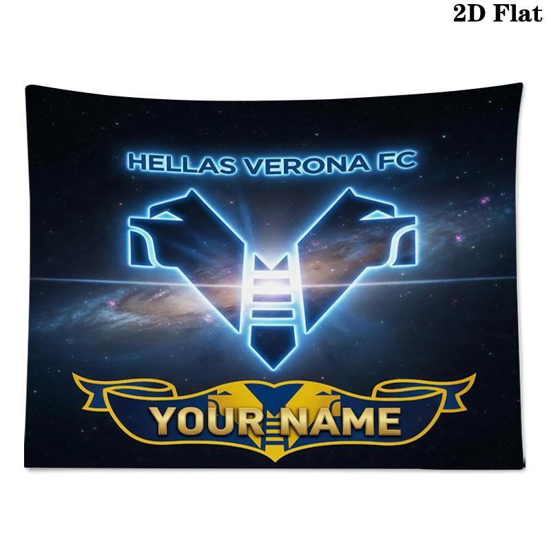 Custom Name Hellas Verona FC Printed Tapestry – Wall Hanging for Bedrooms, Dorms, and Home Decor