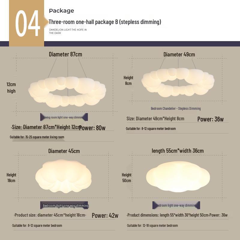 Nordic Modern Minimalist Cream Bubble Ceiling Light for Master Bedroom