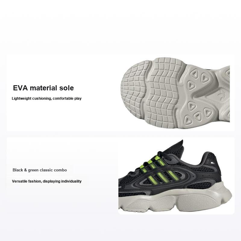 adidas נעלי סניקרס קז'ואל נמוכות רב-תכליתיות Ozmillen Classic לילדים שחור ירוק IG4277