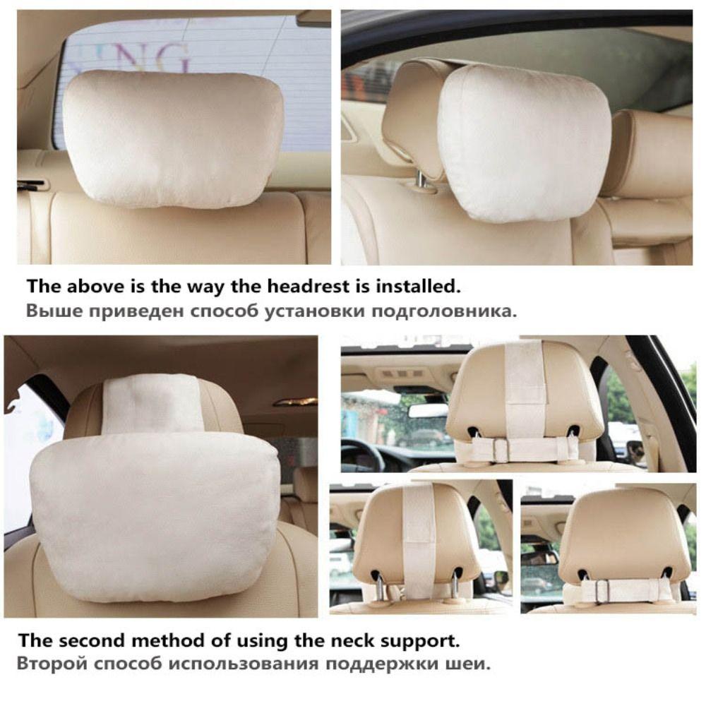 Car Headrest Neck Pillow Lumbar Support Cushion Seat Backrest Pad Car Pillow Relieve Cervical Pain