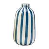 Ornamenti in Ceramica a Forma di Vaso Rotondo Compatto con Strisce Fresche Multicolore Vaso da Libreria per Fiori Decorazione da Tavolo
