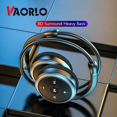 VAORLO Mini fone de ouvido dobrável sem fio 8d surround graves pesados ​​com microfone hd suporte modo fm tf para iphone xiaomi huawei