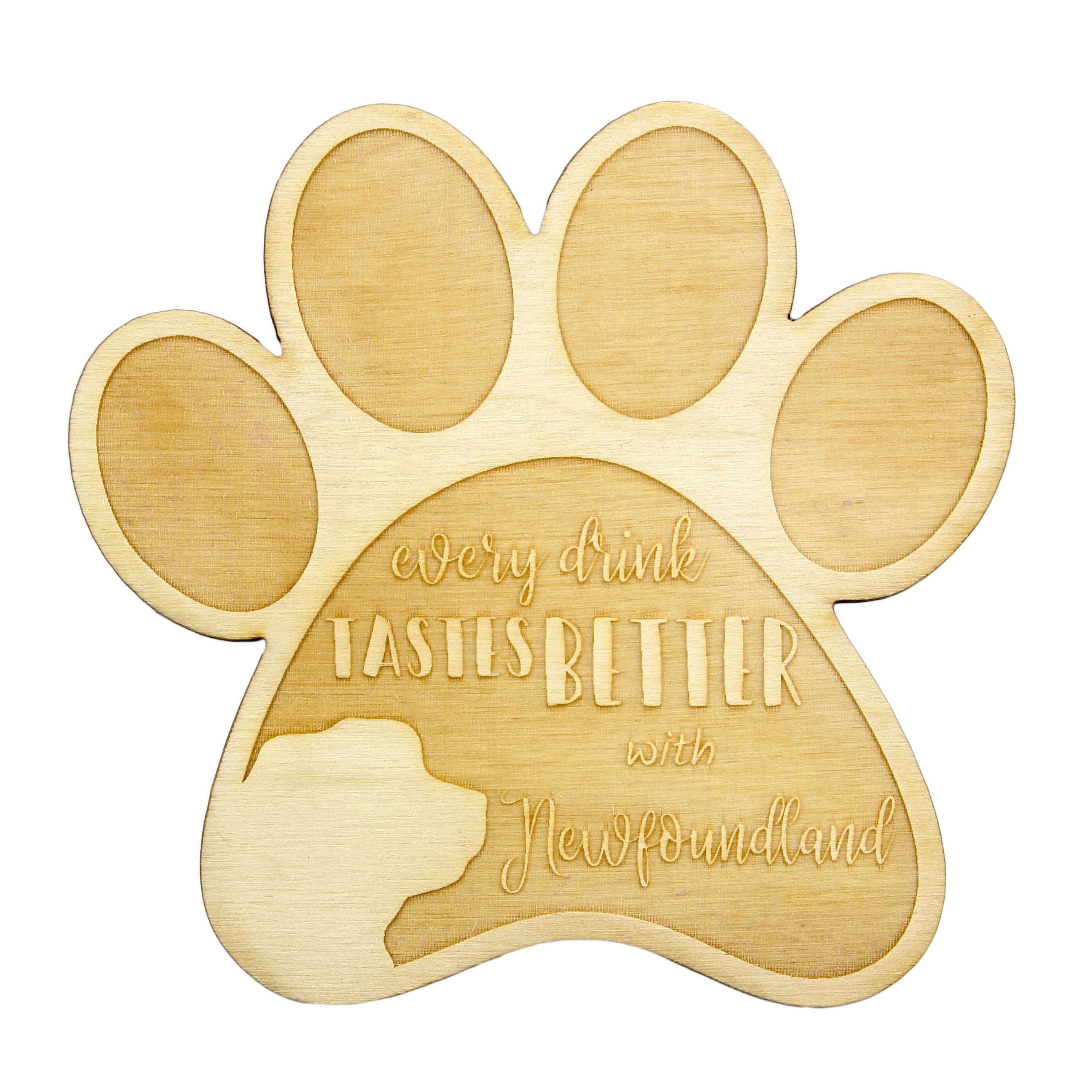 

Newfoundland, Newfs, Newfies - Mug coaster, engraved coaster with dog, gift for dog lover by Art-Dog brand