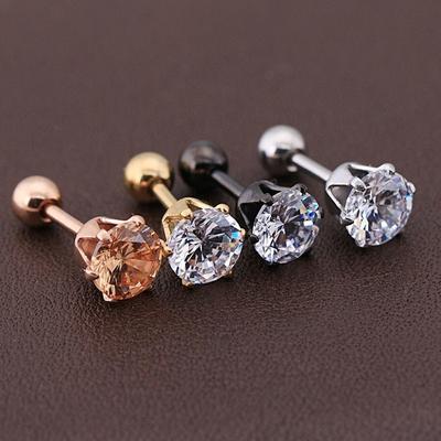 1pcs Unisex Jewelry Drop Women Titanium Steel Ear Stud Cubic Zirconia Earrings