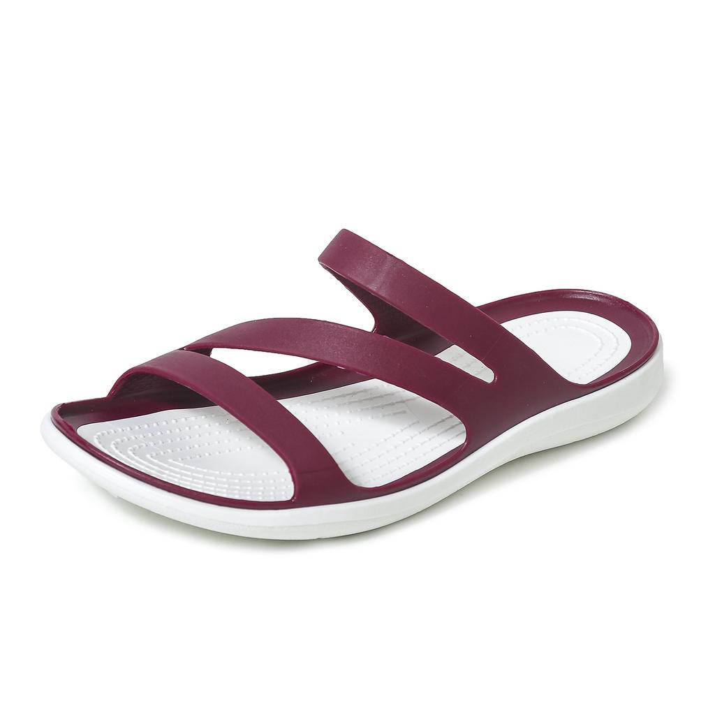 2025 Summer New Sandals Women's Flat Heel Soft Sole Jelly Shoes Comfortable and Fashionable Wear Cool and Light
