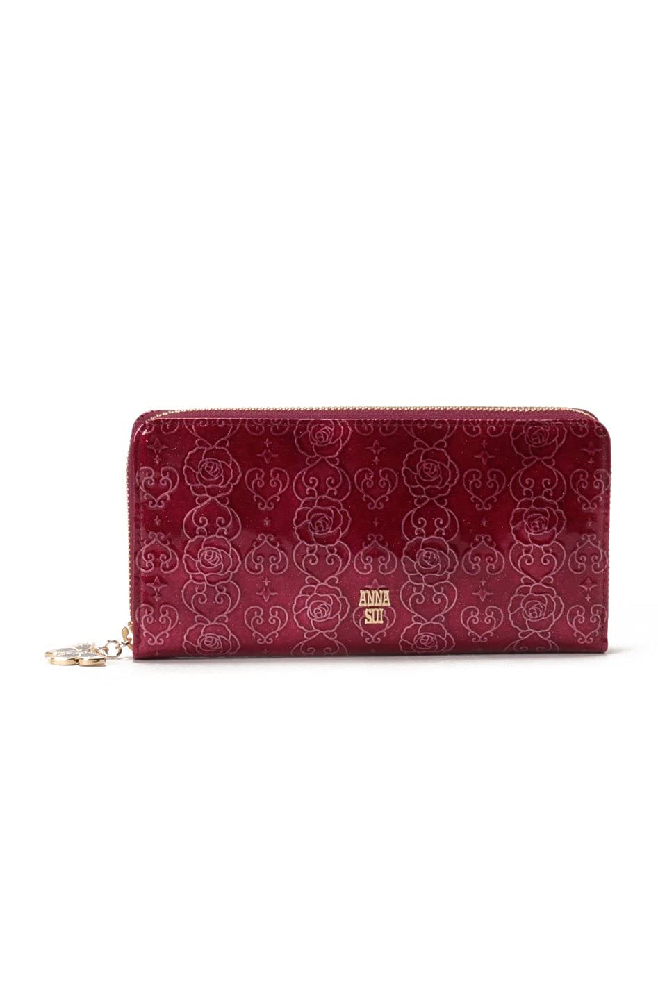 

Anna Sui Round Long Rose Wine Women s Wallet, Heart, 311636, винний