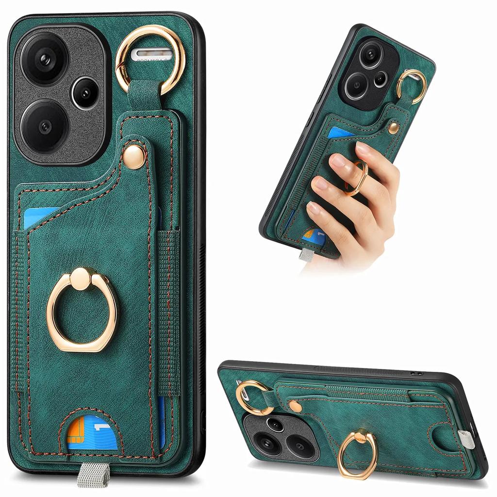 Ring Holder Cards Solt Wallet Leather Case For Xiaomi Redmi Note 13 12 Pro Plus 13C 12T 11T POCO X6 X4 X5 F5 Bag Magnetic Cover