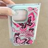 Case For iPhone 17 Pro Max Cool Girl Butterfly Painting Leather Texture Silicone Cover For iPhone 16 Pro Max 15 14 13 12 11 Air 16E