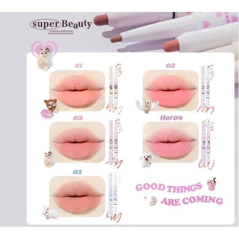 FLORTTE - 2 in 1 Lip Pencil - 5 Colors