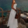 European and American Summer Beach Style Strapless Hollow Dress for Women's Wear
