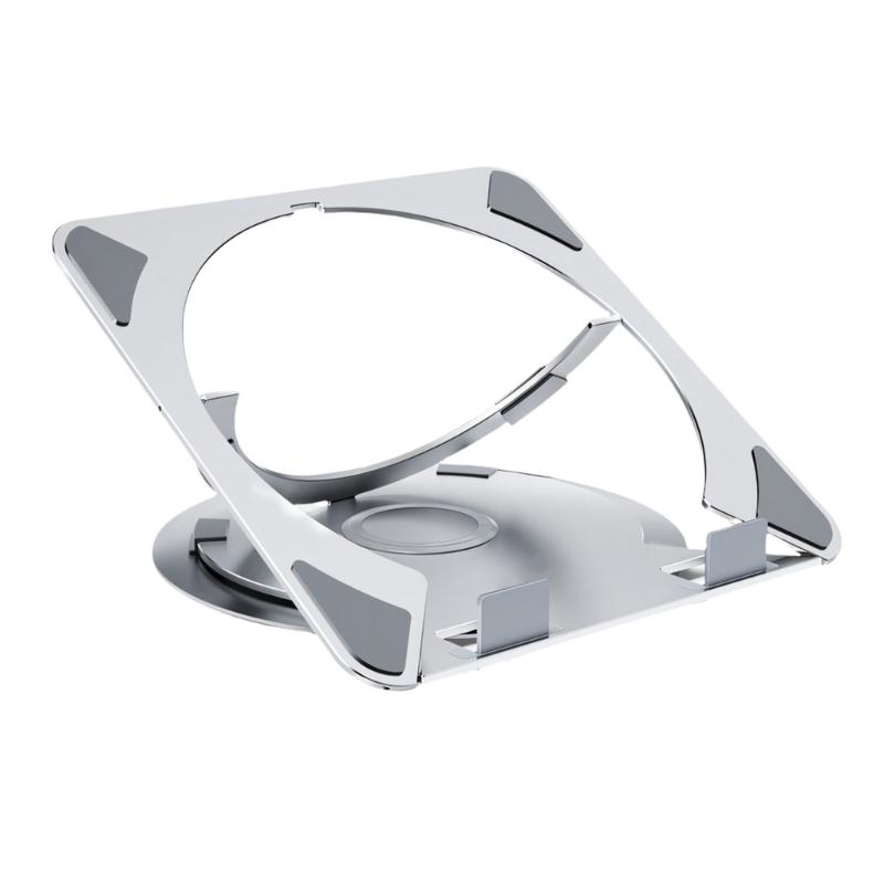 Портативная алюминиевая подставка для ноутбука с складным дизайном и функцией охлаждения серебряный
