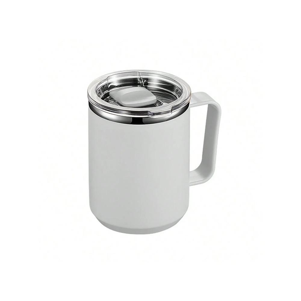 Tazza da Caffè Leeseph in Acciaio Inossidabile con Manico e Coperchio Scorrevole, Tazza da Viaggio Termica a Doppia Parete Sottovuoto, per Campeggio e Outdoor