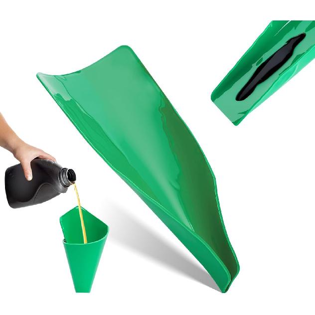 Reusable Flexible Oil Drain Funnel Form A Foldable Bendable Flex Funnel For Car Motorcycle Truck Lawnmower Snowplow Reused Oil Change Spill-Free