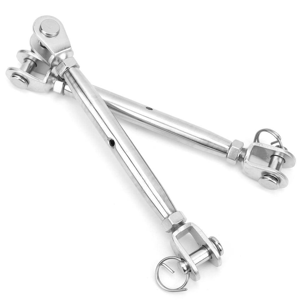 2pcs Jaw and Jaw Turnbuckle Stainless Steel Turnbuckle Rigging Screw Jaw for Wire Rope Cable