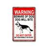 Vintage Warning Dog Metal Tin Sign  for American Creative Sheet Painting Animal Wall Decoration Made of Old Iron Signs 8x12 inch
