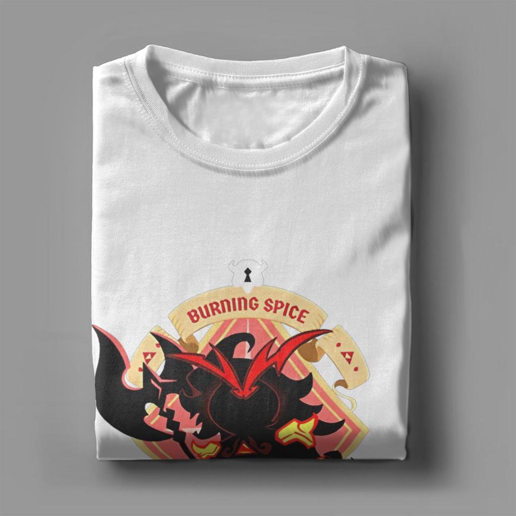 Novelty Cookie Run Kingdom Burning Spice Cookie T-Shirts Men O Neck Cotton T Shirt Runner Game Short Sleeve Tees Printed merch