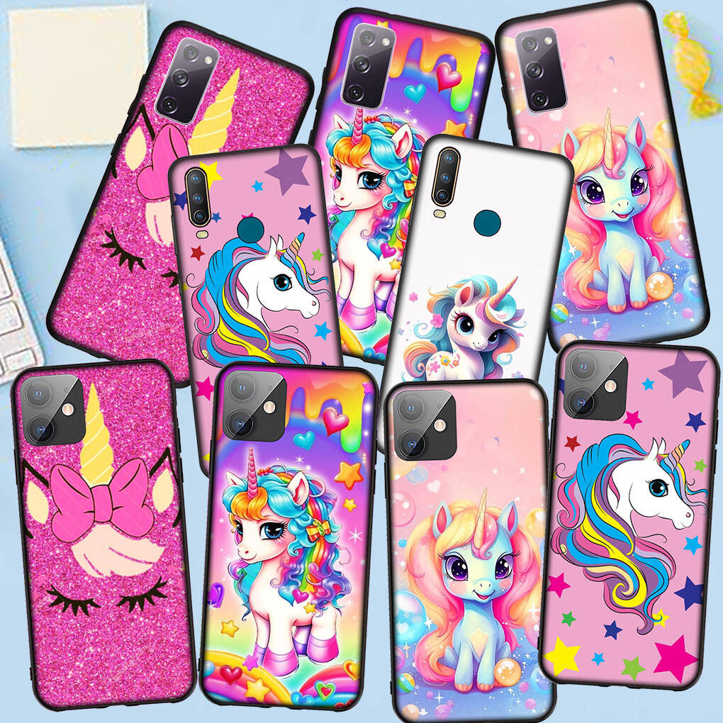 Phone Case for Samsung Galaxy S25 S23 S22 S21 S20 S24 Ultra FE A05 A06 A15 A16 A36 A37 A35 A54 A55 A56 A57 A25 A26 A53 A17 Lovely Unicorn Horse Cover